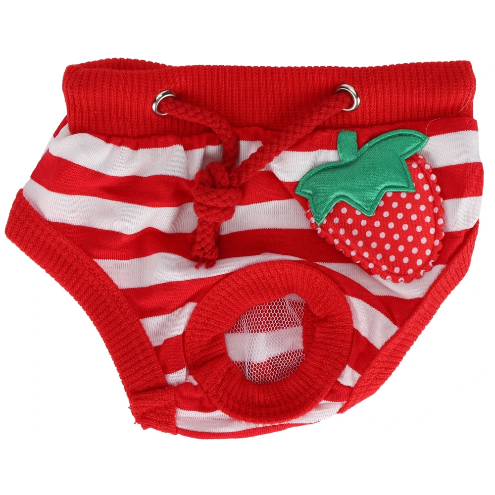 Pet Pigs Physiological Pants Strawberry Pattern Pigs Sanitary Underwear Reusable DiapersRed S