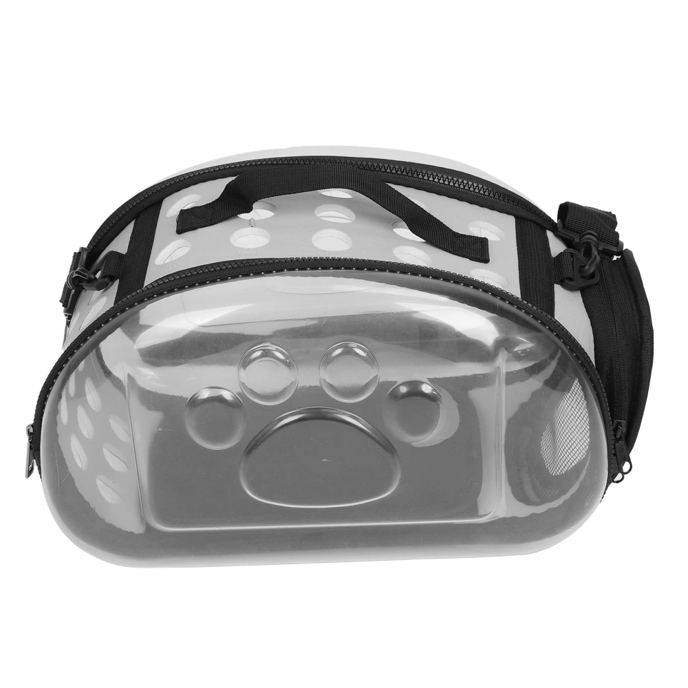 Outdoor Collapsible Pet Carrying Bag Transparent Cat Puppy Carrier Shoulder CageGray M