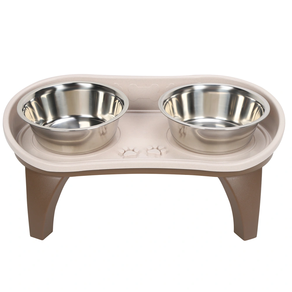 Dog Bowl Tray Pet Dining Table Double Stainless Steel Bowl Dog Feeder NonSlip Pet Bowl