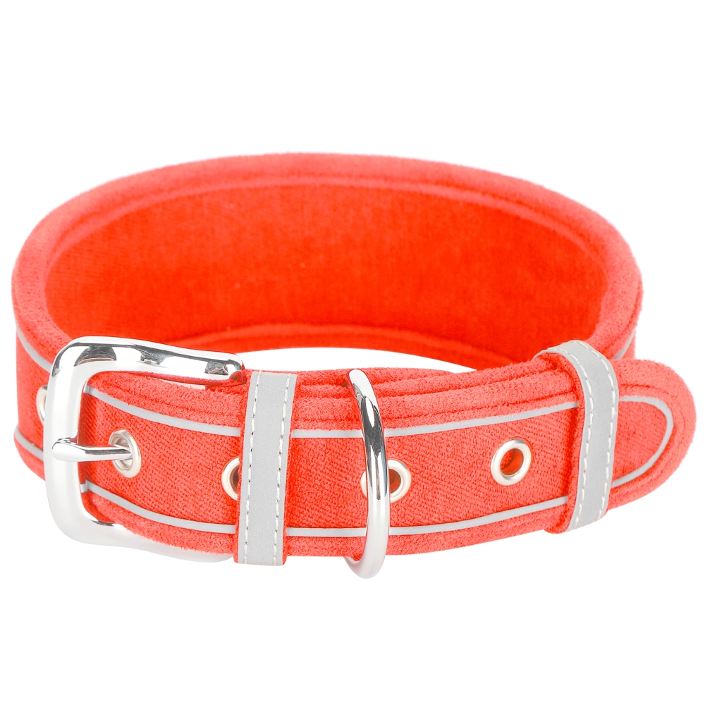 Dog Adjustable Collar Breathable Reflective Collars with D Ring for Medium Large DogsPink S