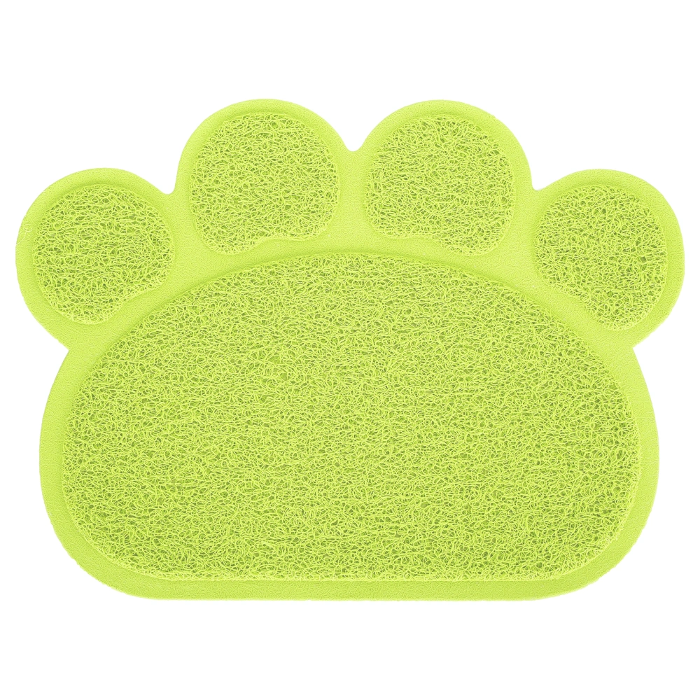 PVC Cat Dog Litter Mat Waterproof AntiSlip Paw Shape Feeding Bowl Placemat Pet Supplies(Green Paw Shape)