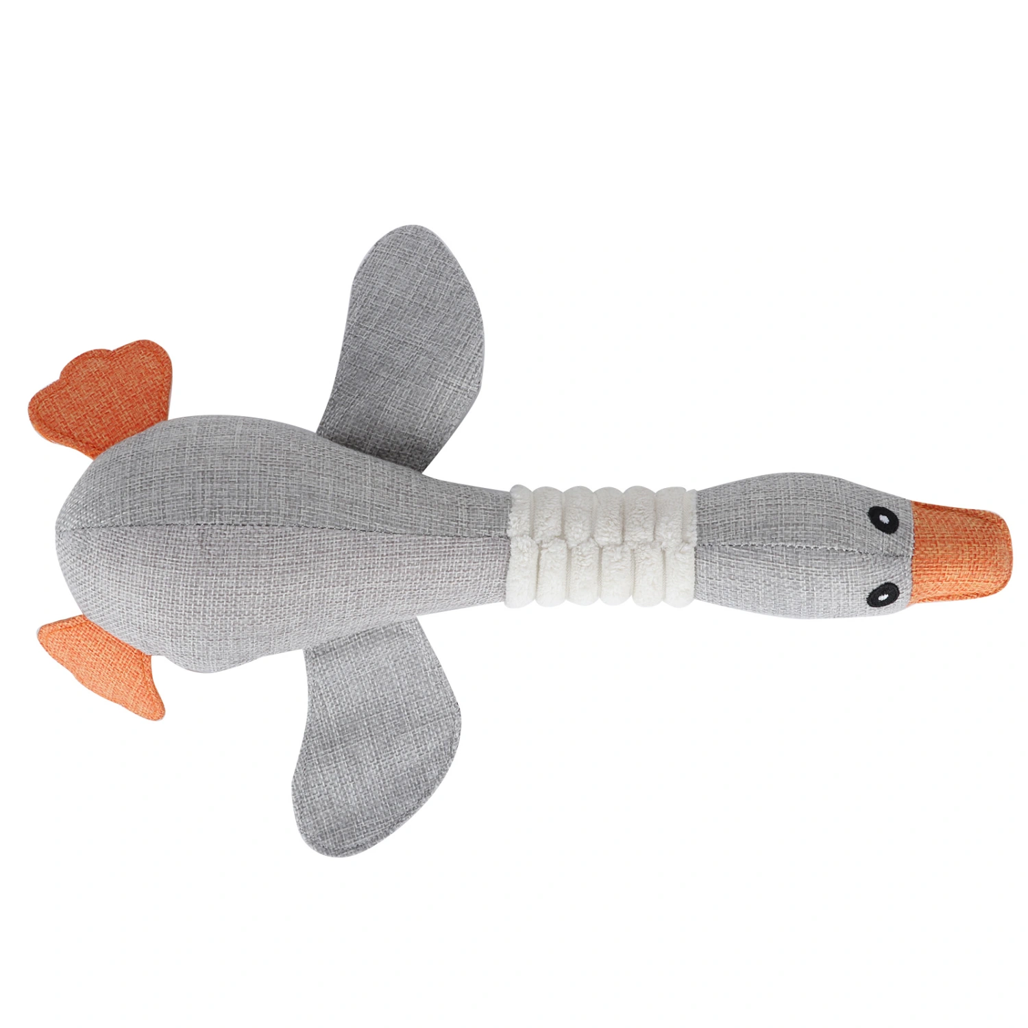 Funny Dog Squeaky Goose Durable Chew Toys Dog Cat Play Interactive Toys Pets SuppliesBeige