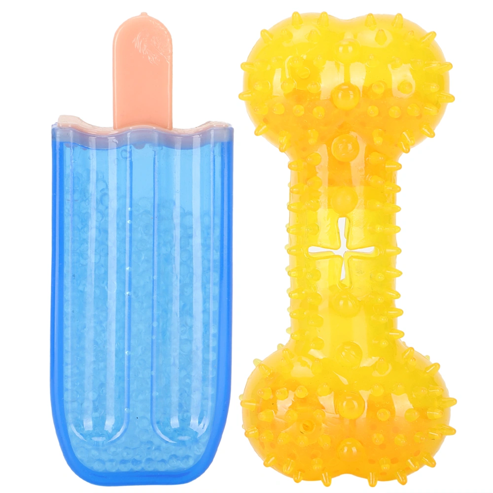 TPR Popsicle Shape Dog Chew Toy Bone Teeth Cleaning Stick with Sound Pet Interactive Toy