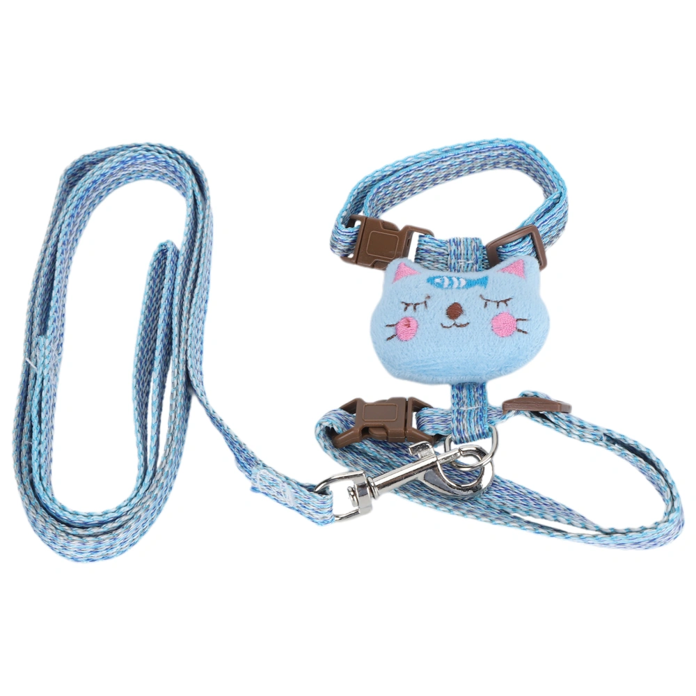 AntiLost Cat Harness with Leash Pet Adjustable EscapeProof Harness Strap for Walking(Blue )