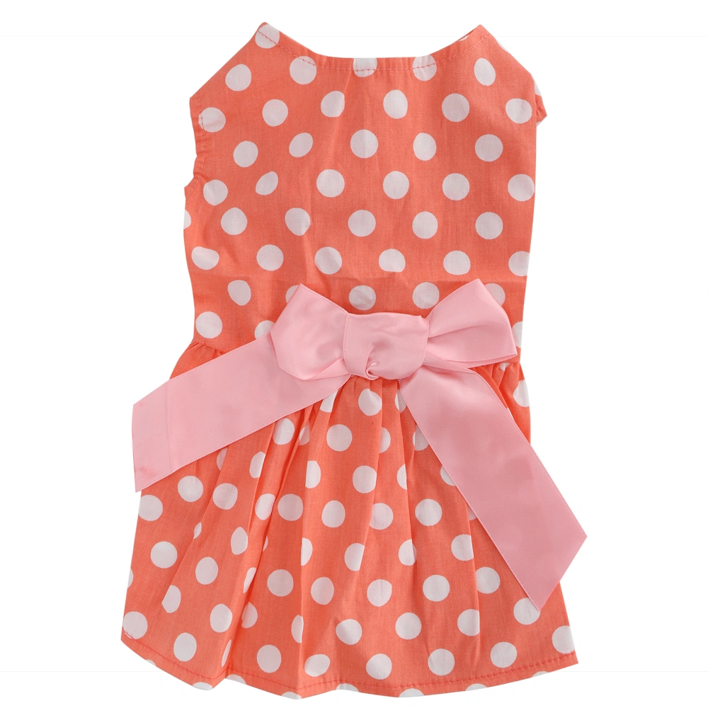 Pet Summer Cute Clothes Dog Polyester Sleeveless Skirt Dresses with Bowknot for Girl DogXZD298 Orange XS