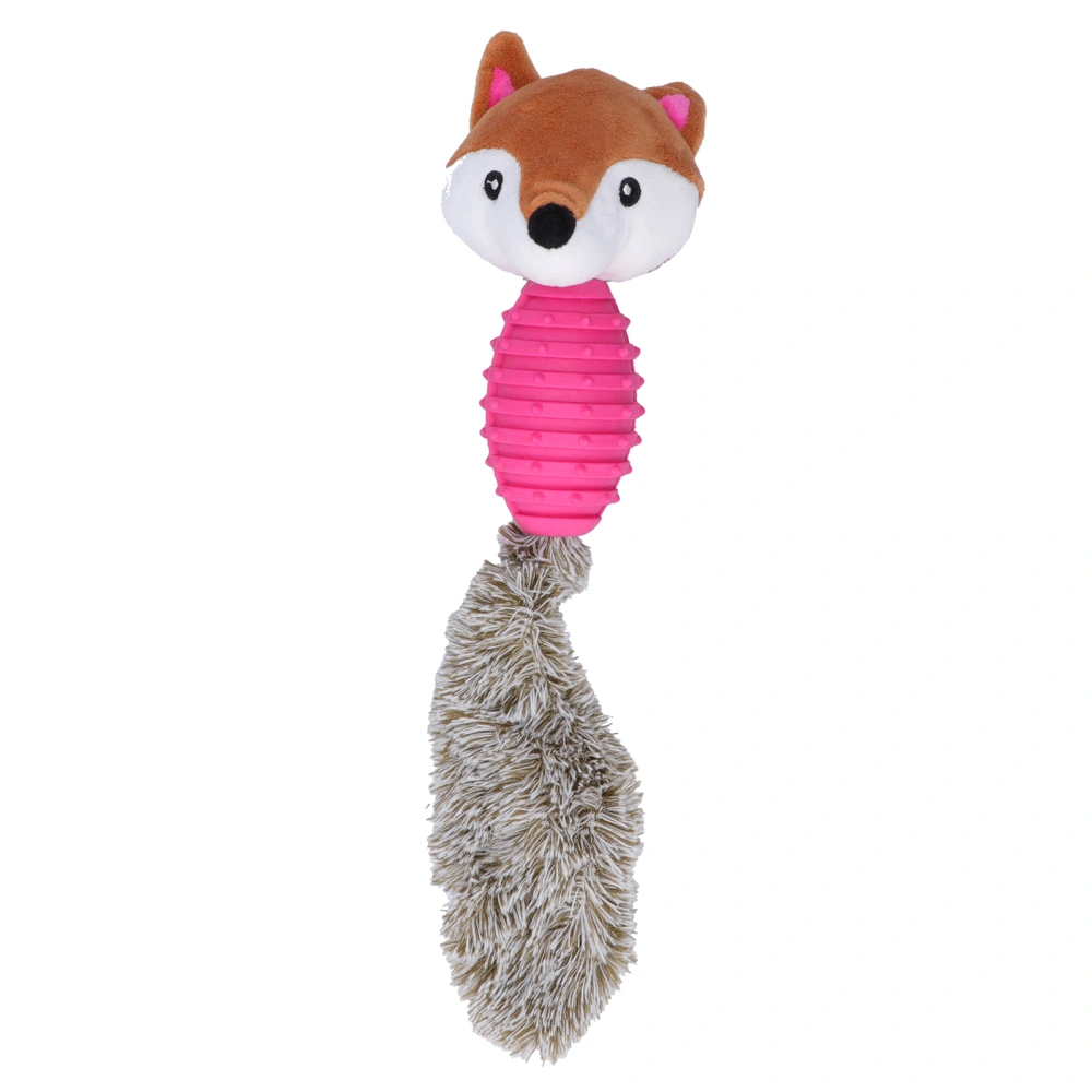 Pet Chew Toys Teeth Cleaning Biting Interactive Training Stuffed Plush Animal Doll for DogRed Fox