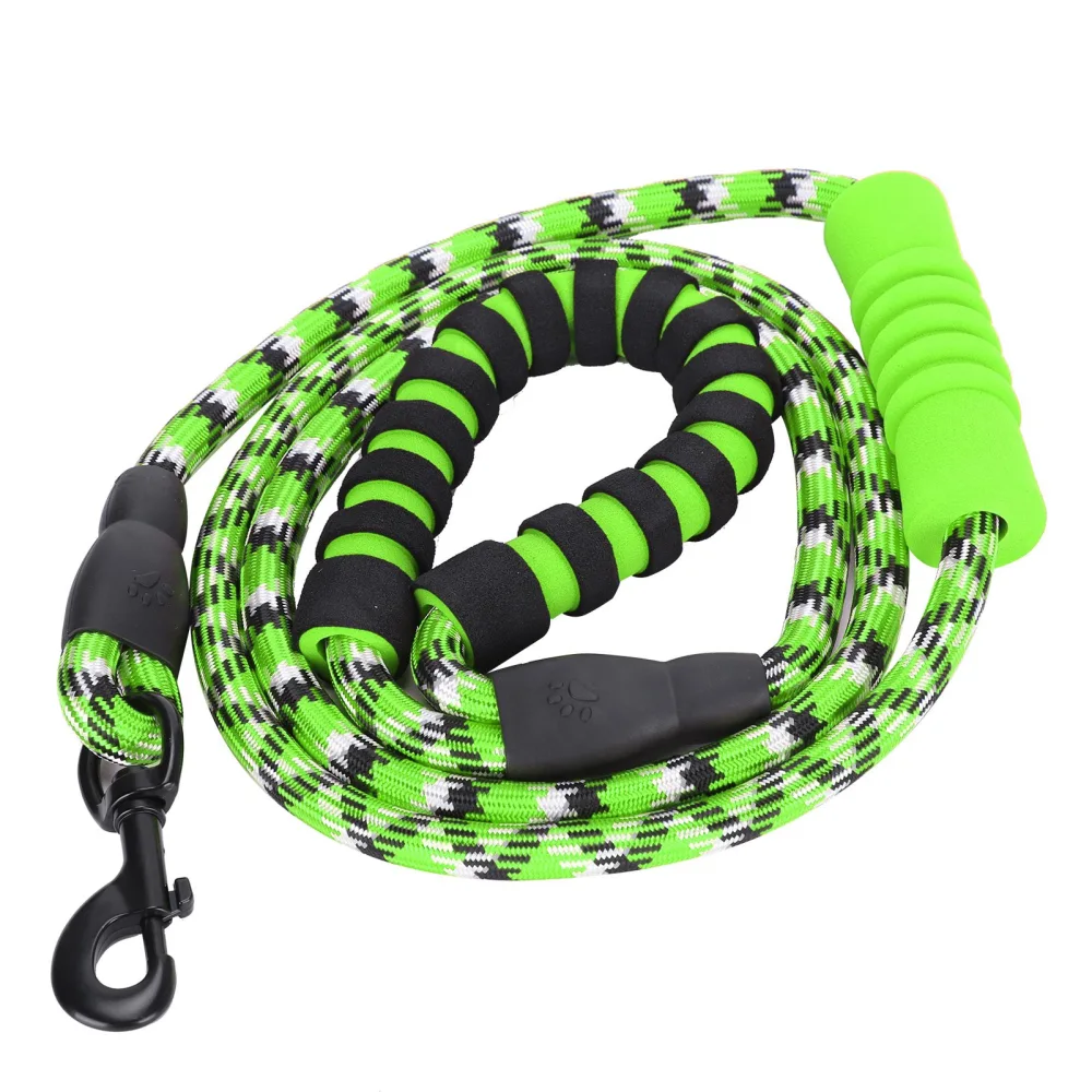 Reflective Pet Pulling Leash Safety Rope for Medium Large Dogs Running Walking TrainingGreen