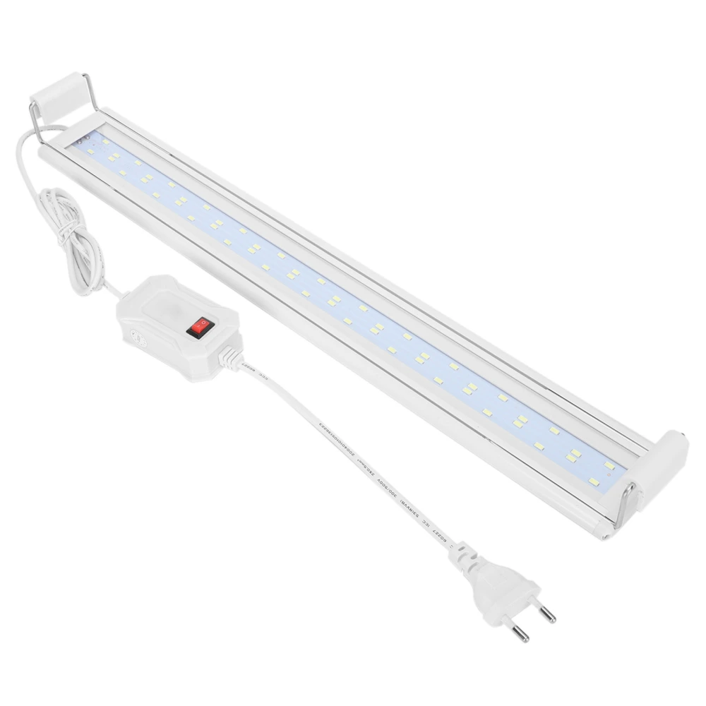 LED Aquarium Light Bracket Fish Tank Lamp Mounting 4 Rows White Light EU Plug 220V11W for 50-60cm Tank