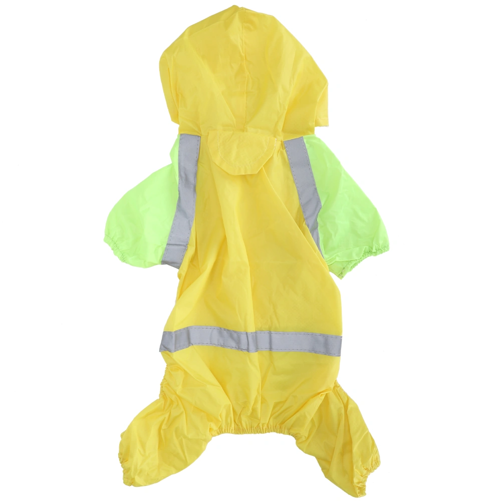 Pet Raincoat Waterproof Dog Coat Jacket with Reflective Strip Breathable Lightweight for Outdoor WalkingYellow M