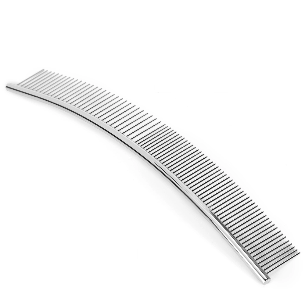 Dogs Curved Comb Stainless Steel Pet Grooming Opening Knot Comb Hairs Removal BrushHalf Thin Half Dense, Curved Row Comb