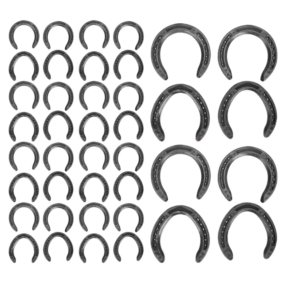 10 Pairs Forging Q235 Steel Horseshoe Kit Training Horse Racing Riding Accessory