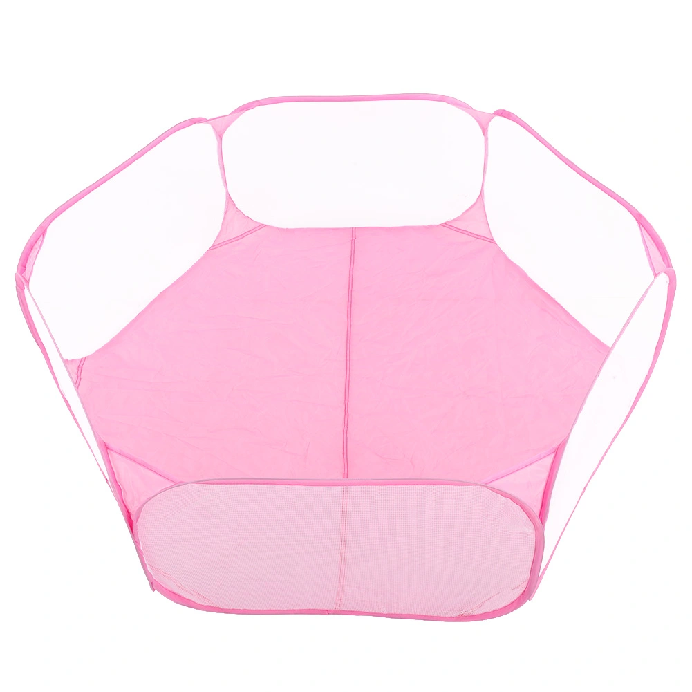 Portable Small Pet Animals Playpen Transparent Puppy Cat Rabbit Cage Tent for OutdoorPink