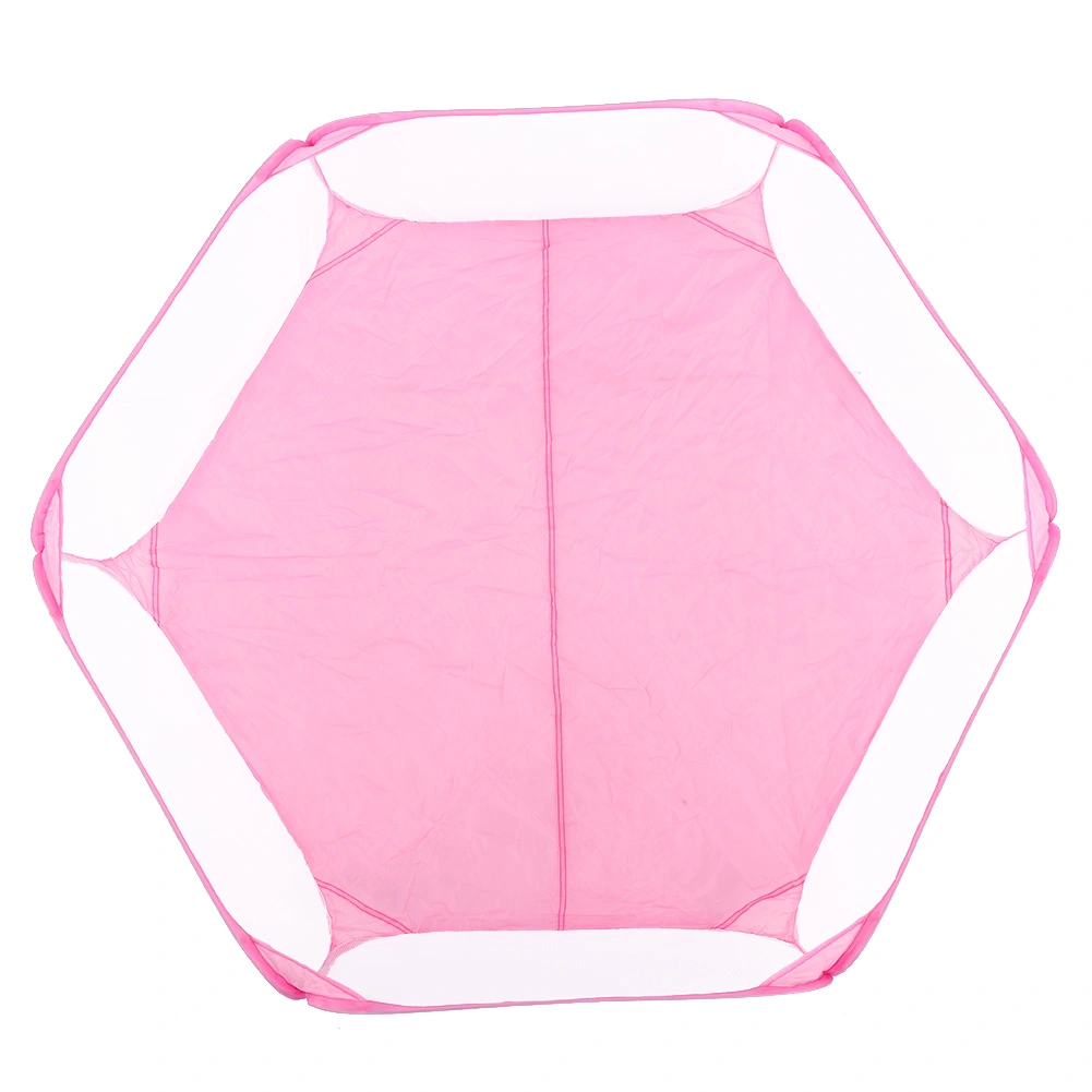 Portable Small Pet Animals Playpen Transparent Puppy Cat Rabbit Cage Tent for OutdoorPink