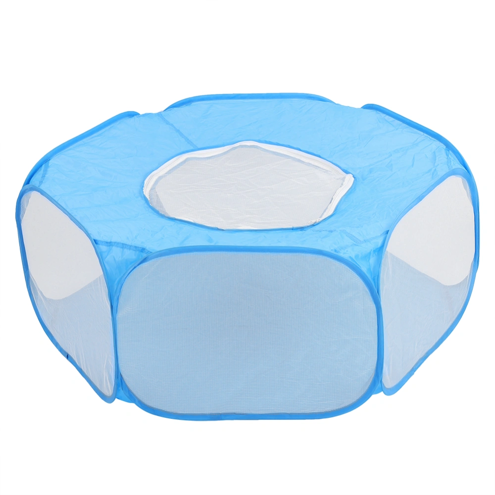 Foldable Small Animal Hamster Fence Autoopen Outdoor Indoor Exercise Crawling Pet Tent(Sky Blue )