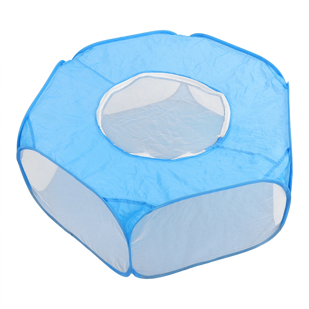 Foldable Small Animal Hamster Fence Autoopen Outdoor Indoor Exercise Crawling Pet Tent(Sky Blue )