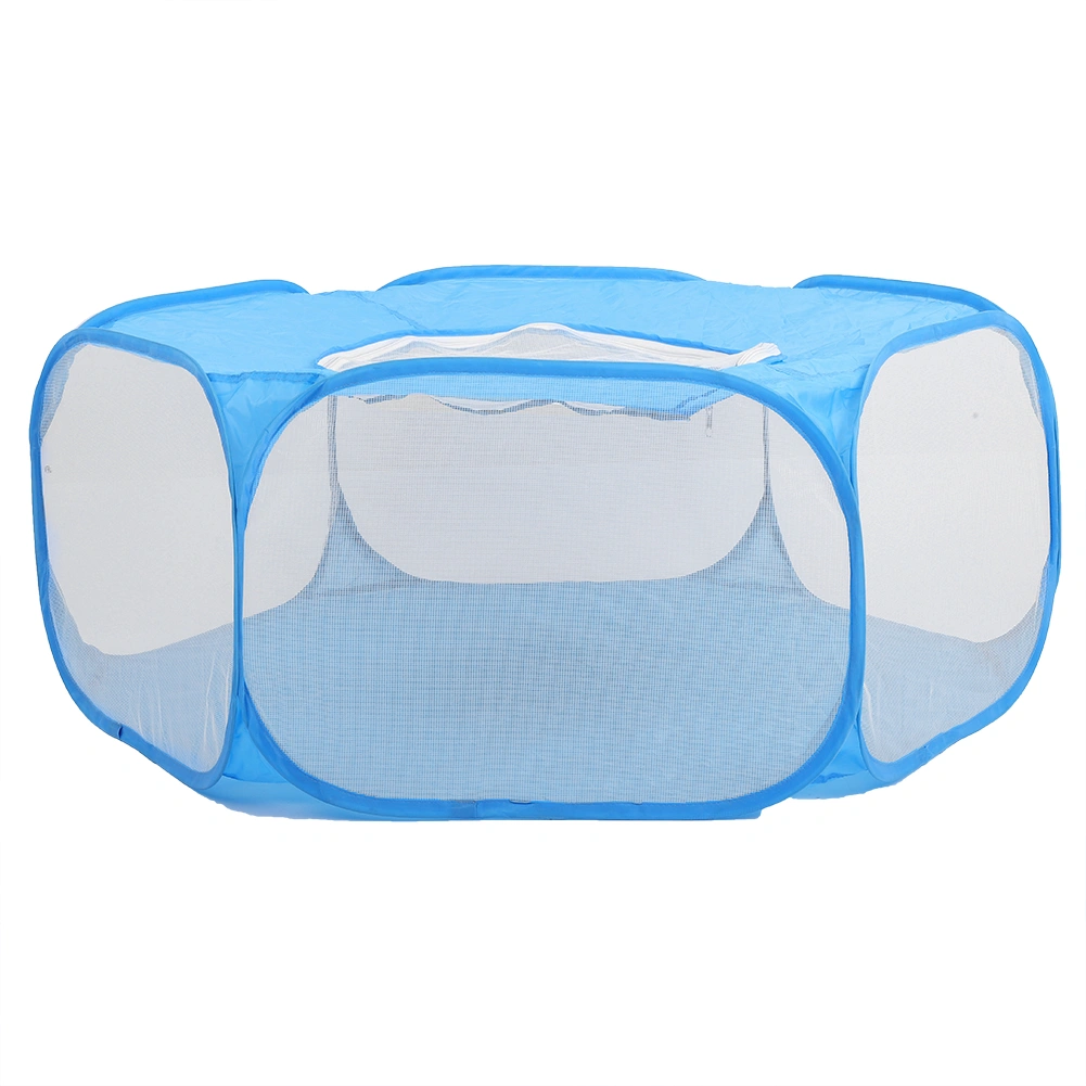 Foldable Small Animal Hamster Fence Autoopen Outdoor Indoor Exercise Crawling Pet Tent(Sky Blue )