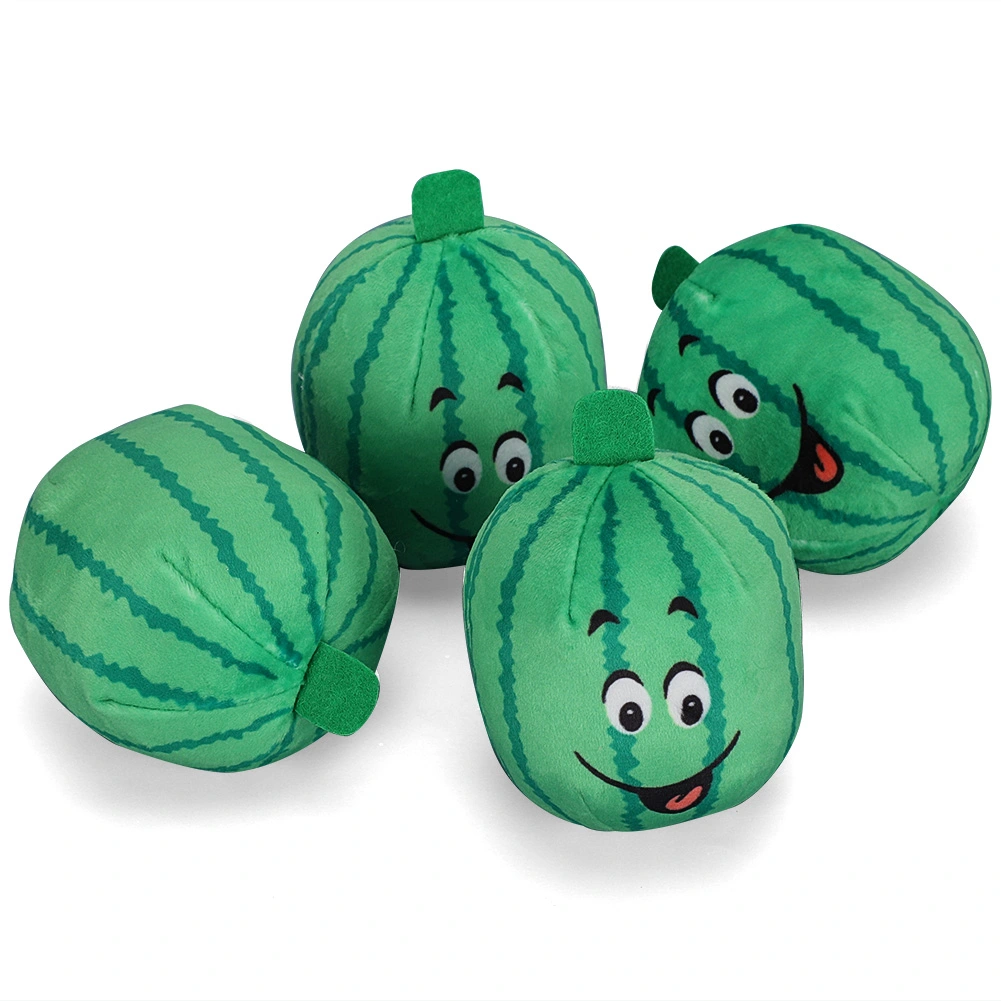 4Pcs Pet Soft Plush Watermelon Toy Dogs Cat Squeak Chew Toys Interactive Relieve Boredom Pet Supplies