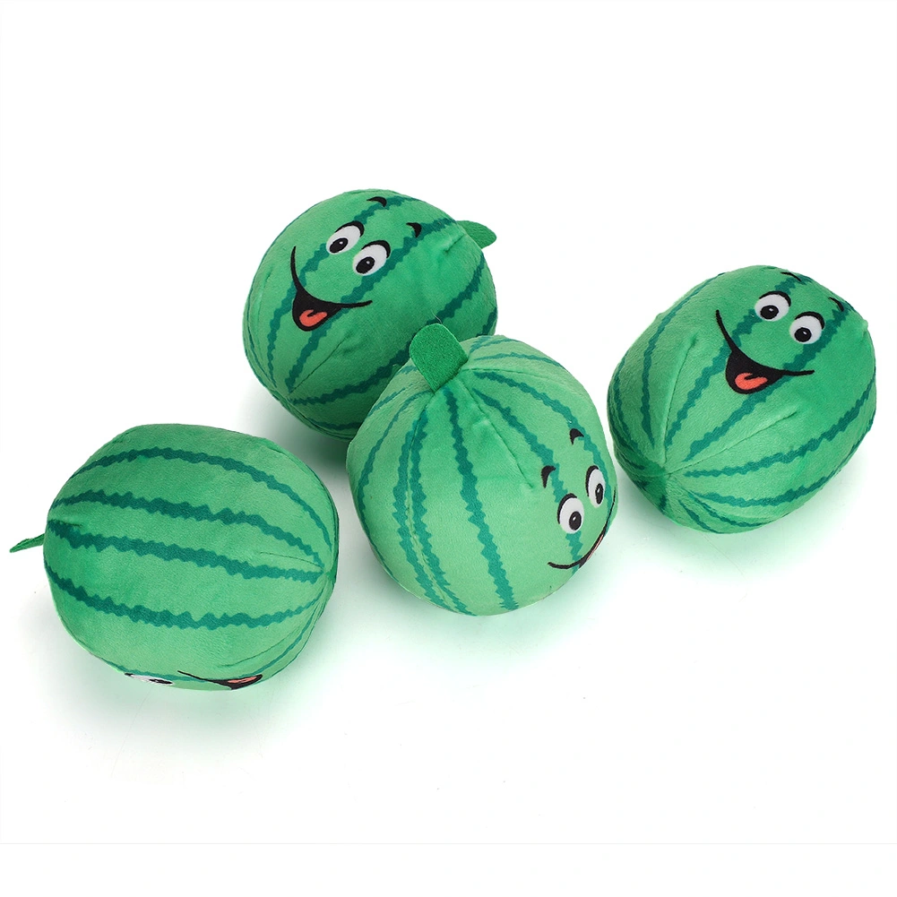 4Pcs Pet Soft Plush Watermelon Toy Dogs Cat Squeak Chew Toys Interactive Relieve Boredom Pet Supplies