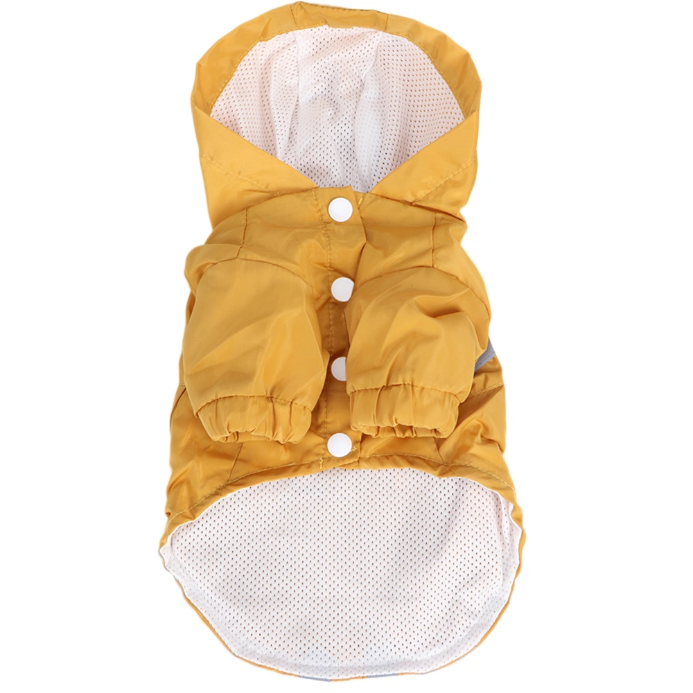 Polyester Waterproof Reflective Printing Letter Double Layer Folding Pet Dog Raincoat with Storage BagYellow XXL