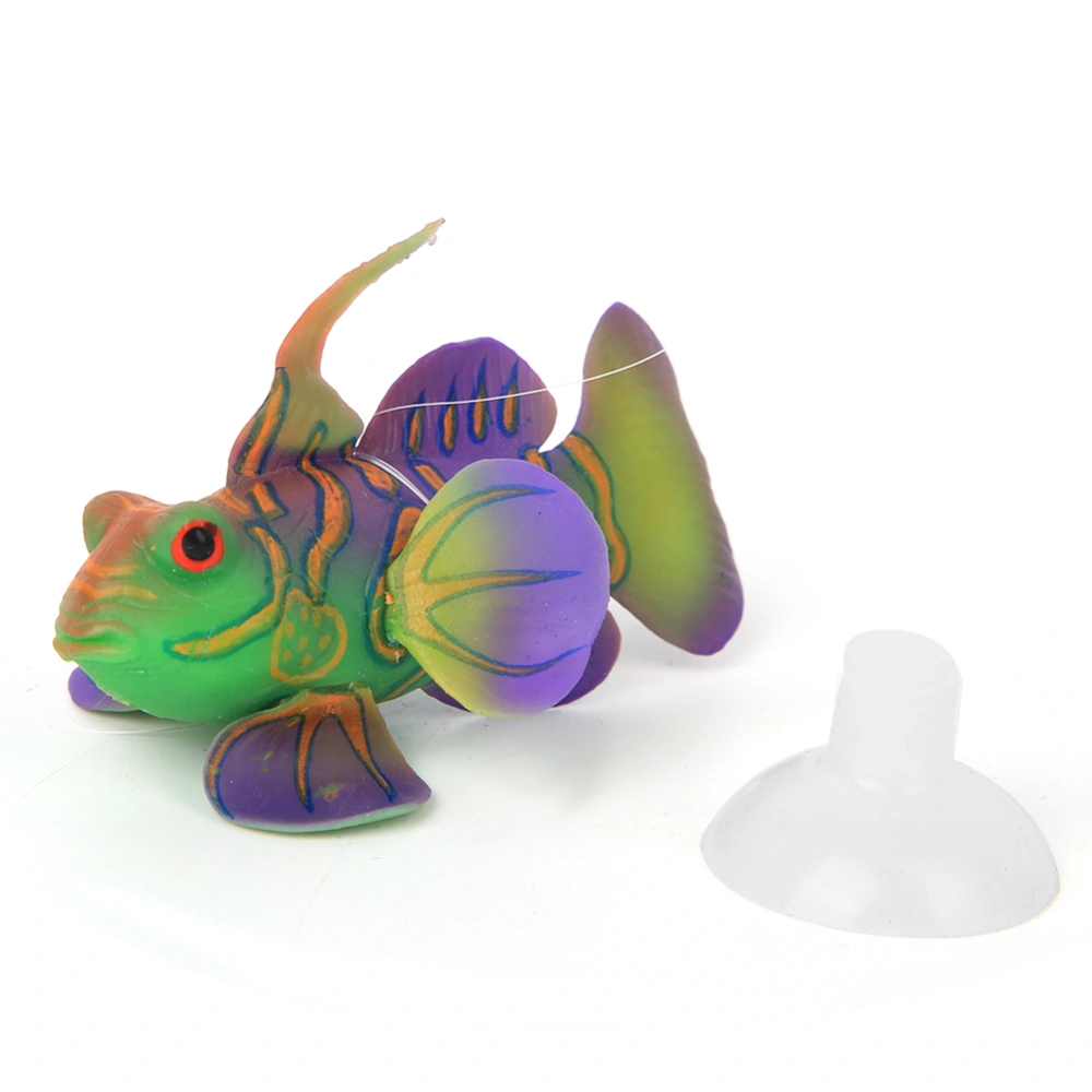 Aquarium Fish Tank Safe Silicone Luminous Simulation Frogfish Landscape Decorationgreen purple