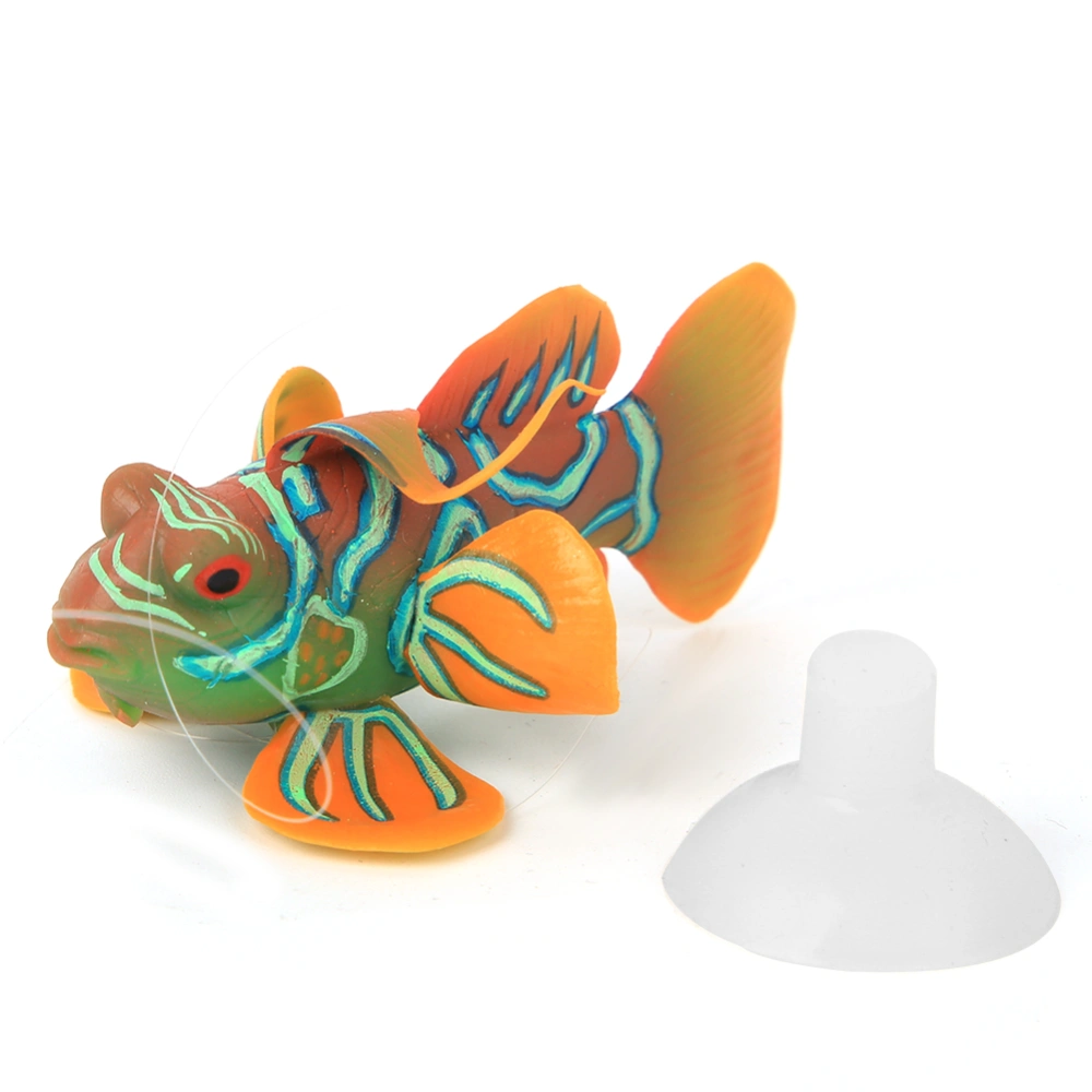 Aquarium Fish Tank Safe Silicone Luminous Simulation Frogfish Landscape Decorationgreen orange