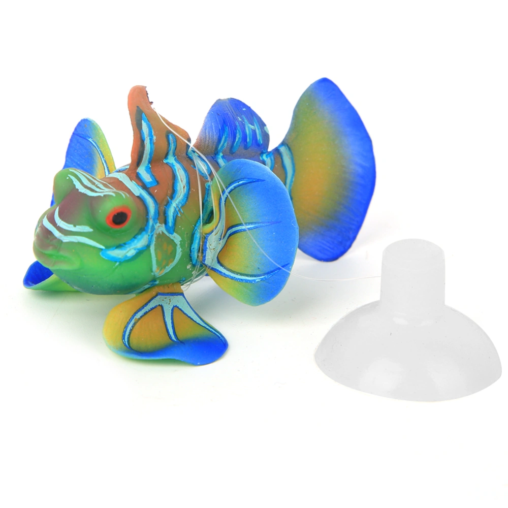 Aquarium Fish Tank Safe Silicone Luminous Simulation Frogfish Landscape Decorationgreen blue