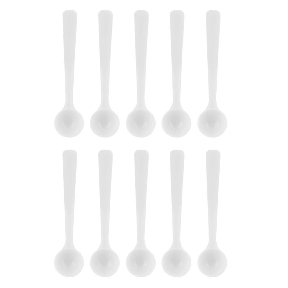 10PCS Plastic White 1G Measuring Pet Feeding Spoon for Hamster Chinchillas Guinea Pig Syrian HamsterWhite