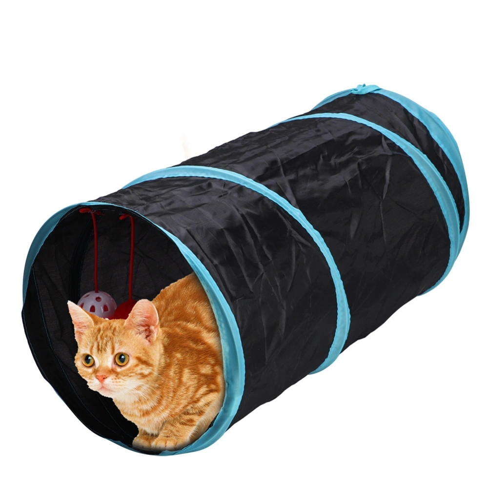 Collapsible Polyester Pet Cat Tunnel Tubes Toy with Crinkle Crackle Paper Peephole Rattle Ball Play Happy