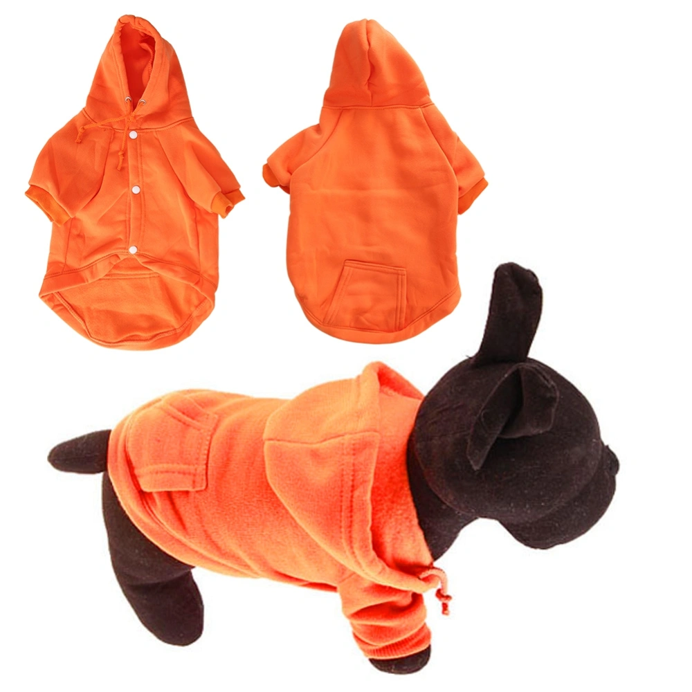 Orange Cotton Pet Winter Warm Costume Hoodie Leisure Coat Clothing Clothes with Buckle for Dogs Cats