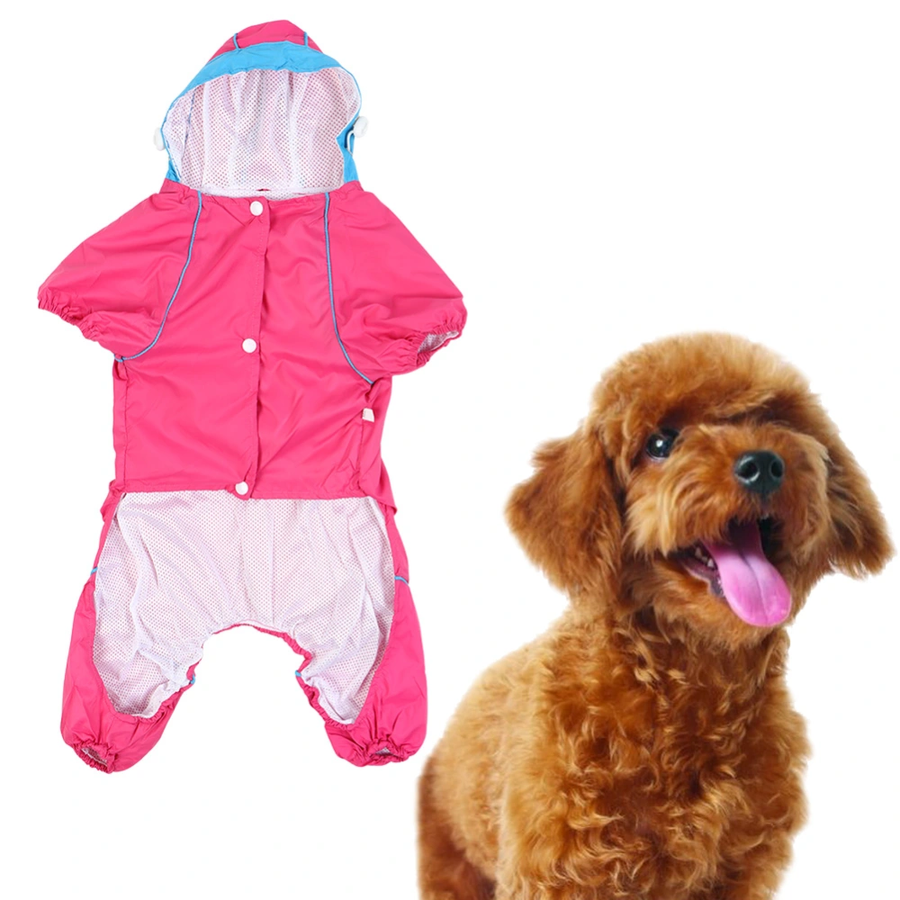 Thicken Pet Dog Cat Waterproof Rain Proof Hooded One Piece Raincoat Red(S )