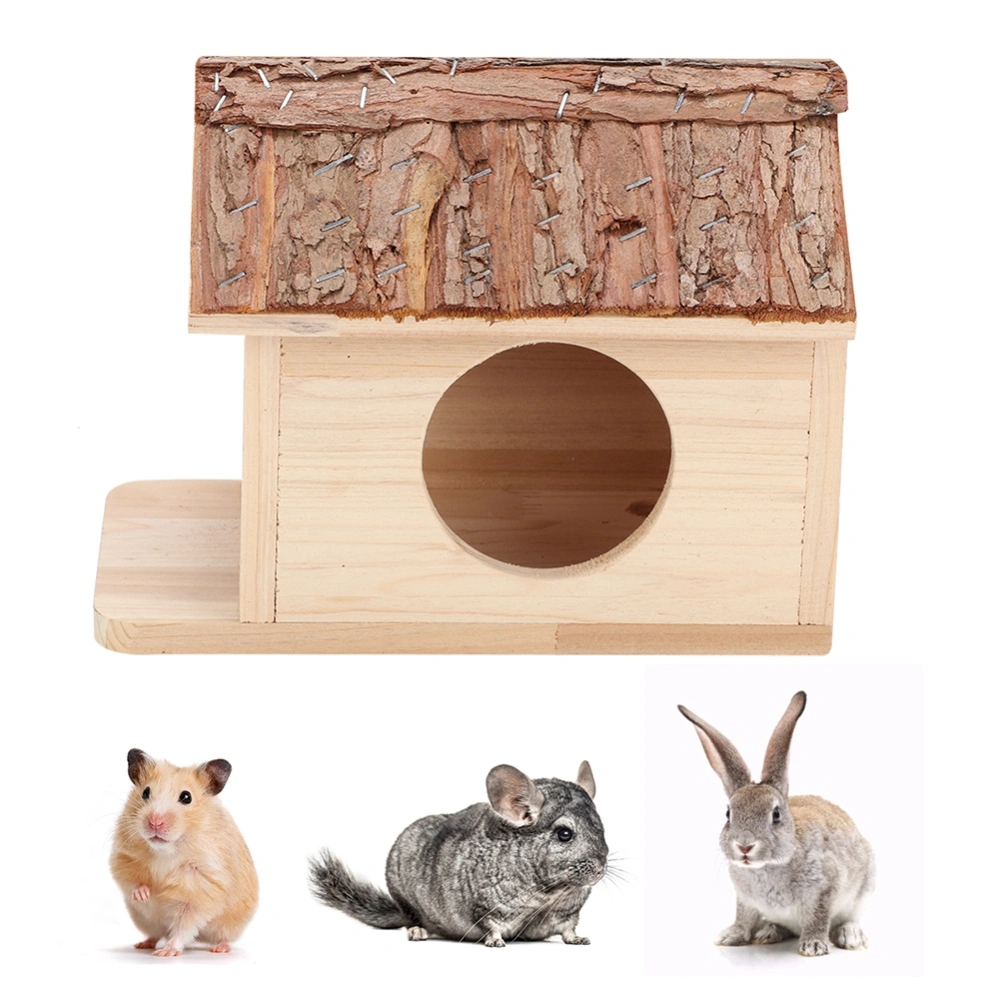 Large Wooden Safe Pet Hamster House Nest for Small Animals Squirrel Rabbit Guinea Pig Chinchilla Hideout