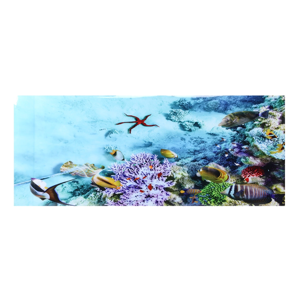 Background Poster Decorative Painting PVC Sticker Landscape Image for Aquarium Fish Tank61x30cm