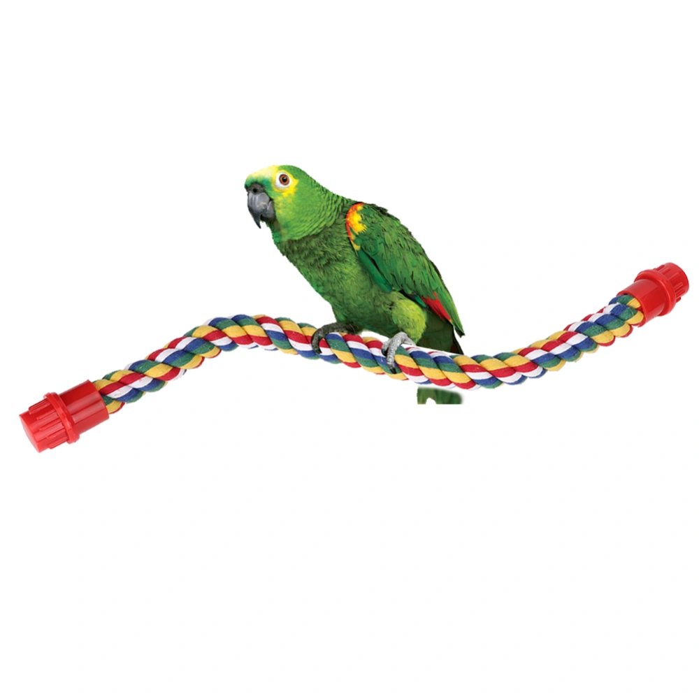 Colorful Hanging Cotton Rope Bird Standing Frame Comfortable Parrot Chewing Climbing Grinding Rod Toy M