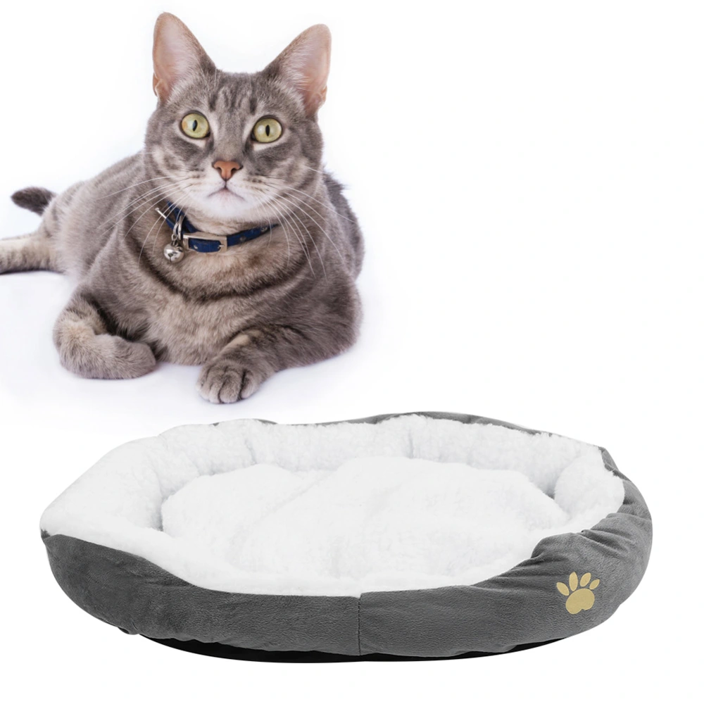 Pet House Bed Plush Detachable and Washable Mat Pad Cushion for Cats DogsGray L