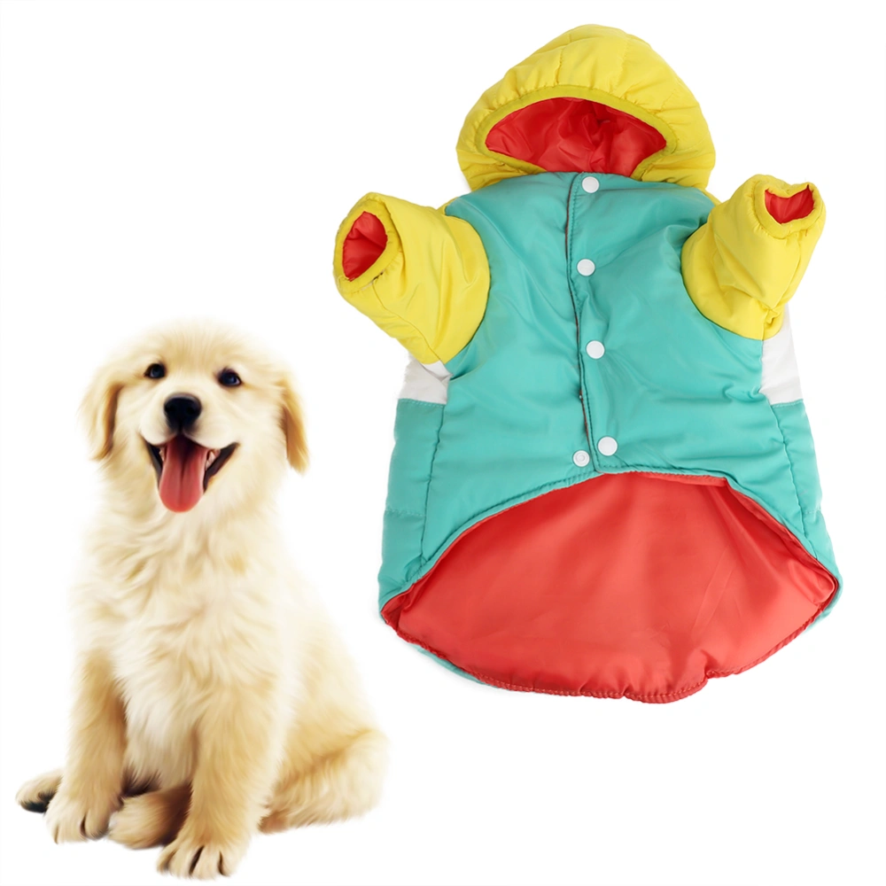 Winter Thicken Pet Hoodies Clothes Coat Warm Jacket Clothing for Dogs CatsYellow Green White XL