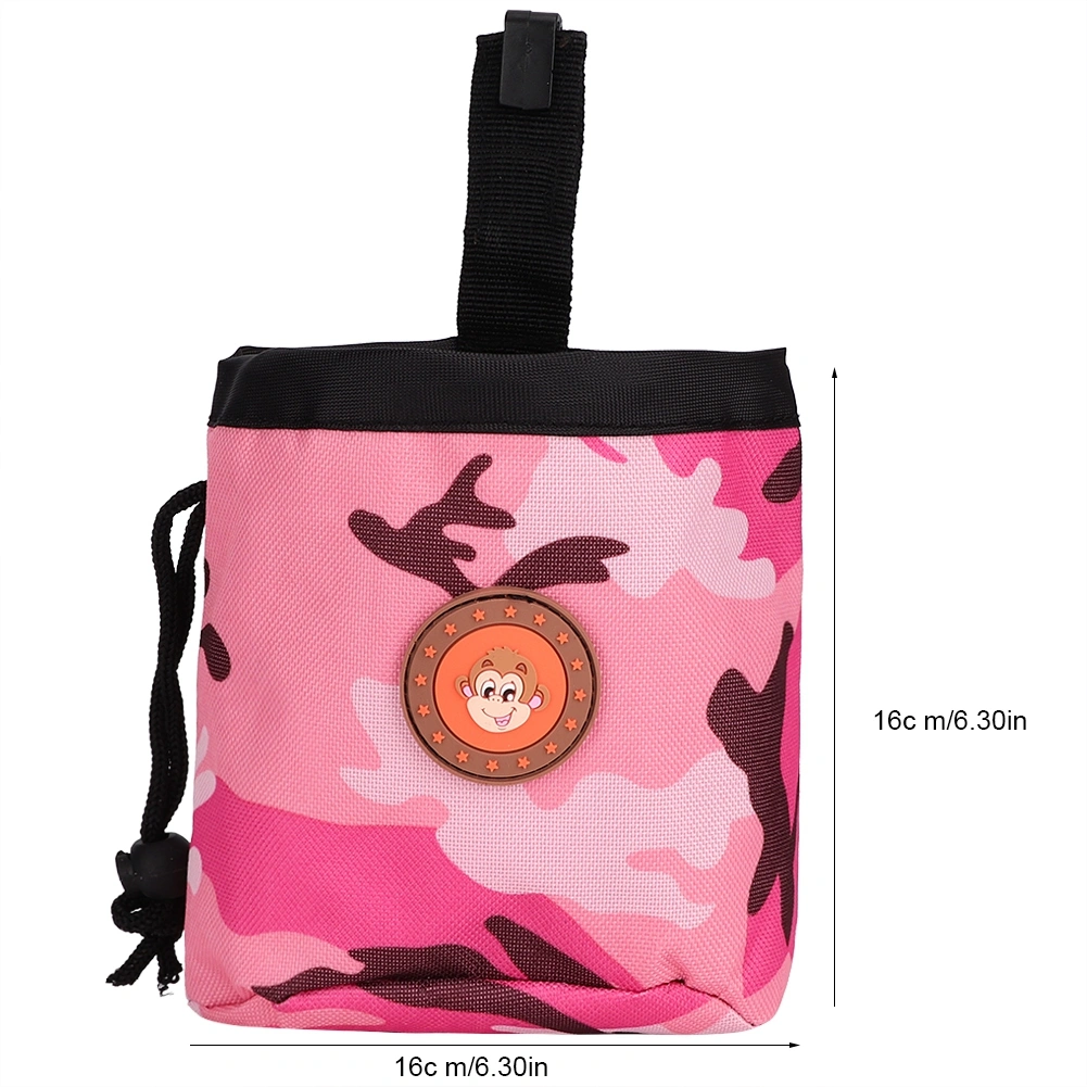 Pet Dog Puppy Pouch Walking Food Snack Bag Training Waist Storage Hold Pockets Pink Camo