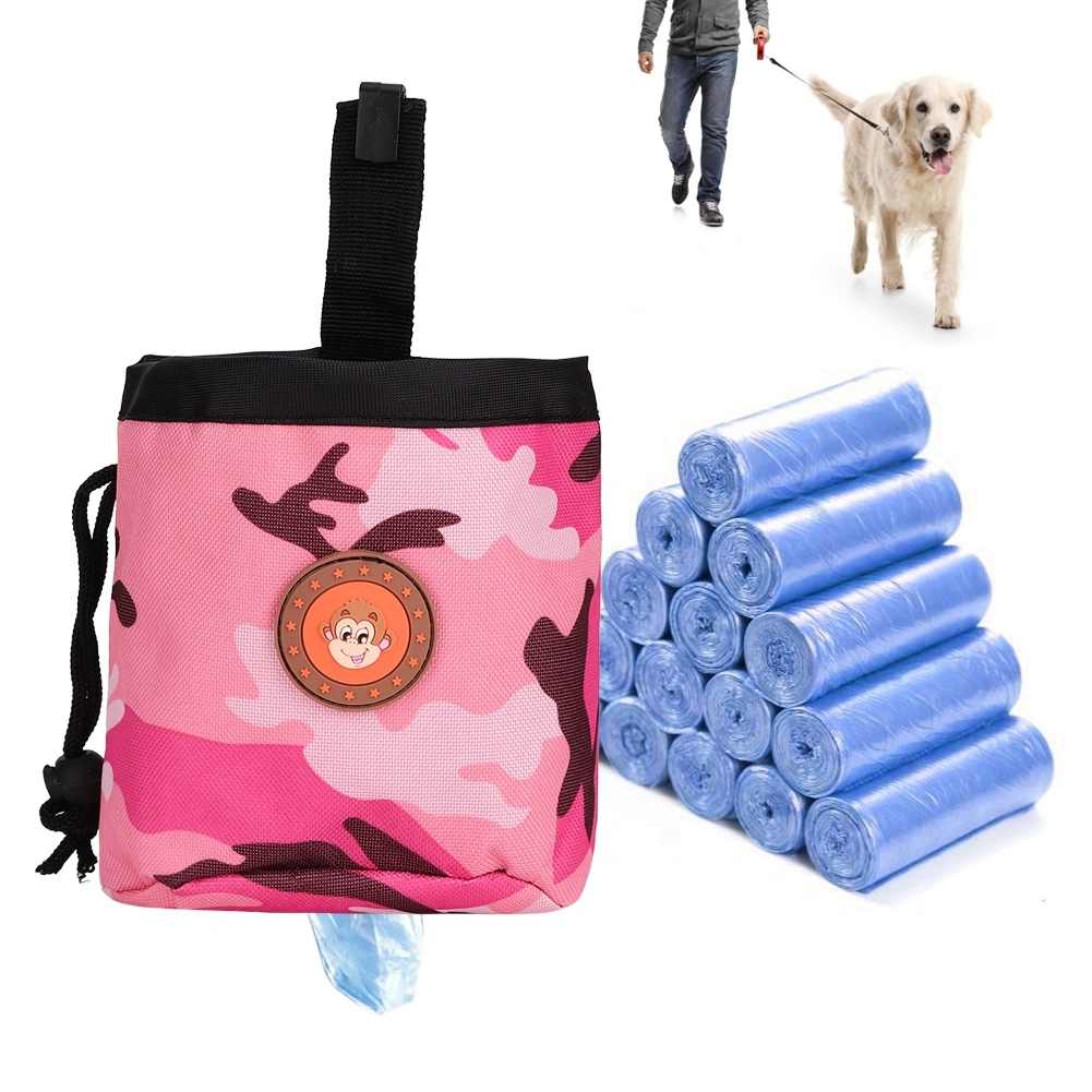Pet Dog Puppy Pouch Walking Food Snack Bag Training Waist Storage Hold Pockets Pink Camo