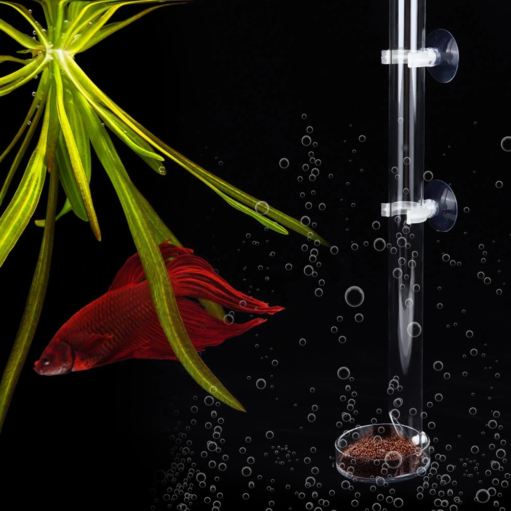 Acrylic Transparent Durable Aquarium Fish Shrimp Feeder Fish Tank Feeding Tube with Tray(32cm)