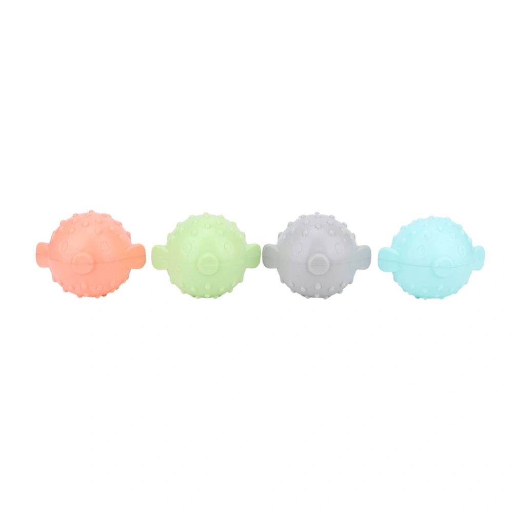 4Pcs Pet Chewing Squeaky Toys 4 Colors Dog Cleaning Teeth Balls Stab Toy Supplies