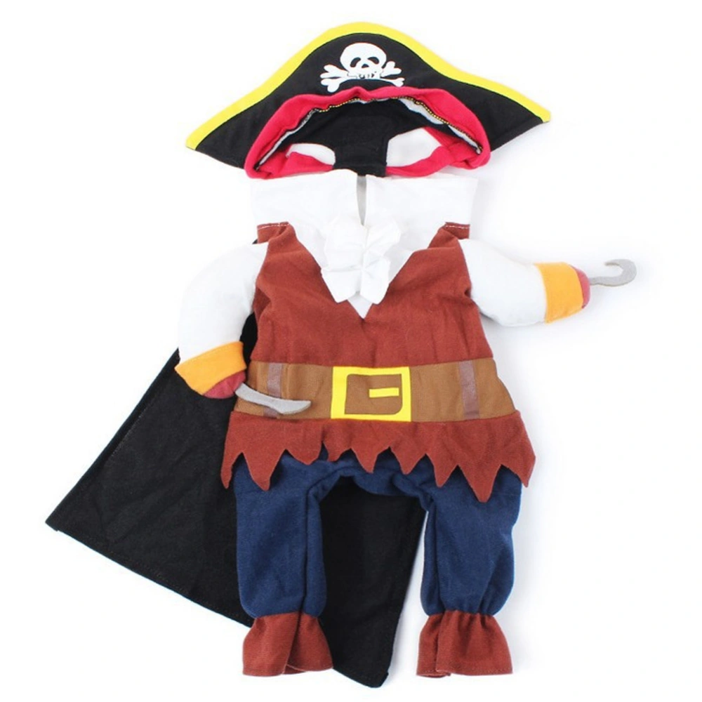 Polyester Cute Durable Pet Halloween Clothes Pirate Funny Costume Dress Up for Cats Dogs(XL)