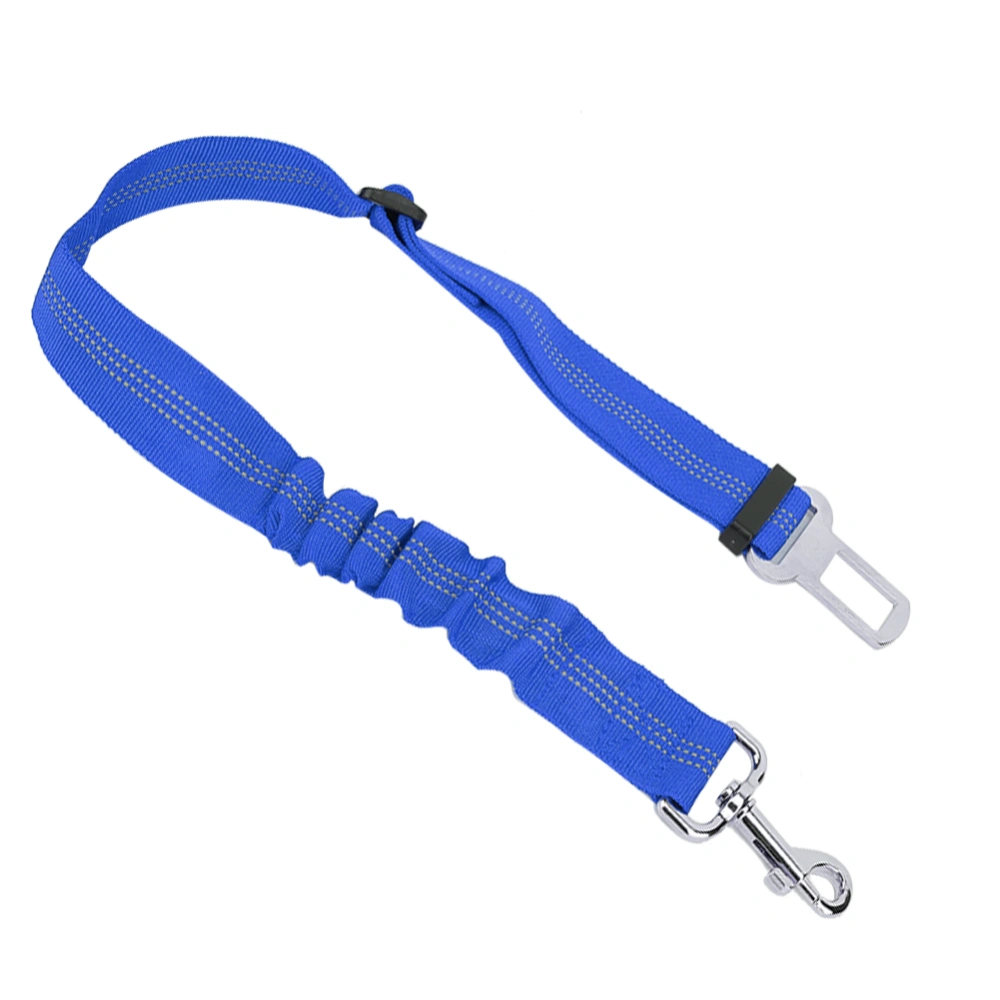 Adjustable Pet Dog Cat Reflective Elastic Car Safety Belt Harness Lead Leash Rope (Blue)