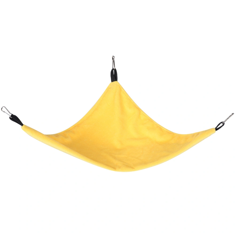 Small Pet Triangle Hammock Hanging Bed for Squirrel Hamster Sugar Glider Guinea Pig(yellow)