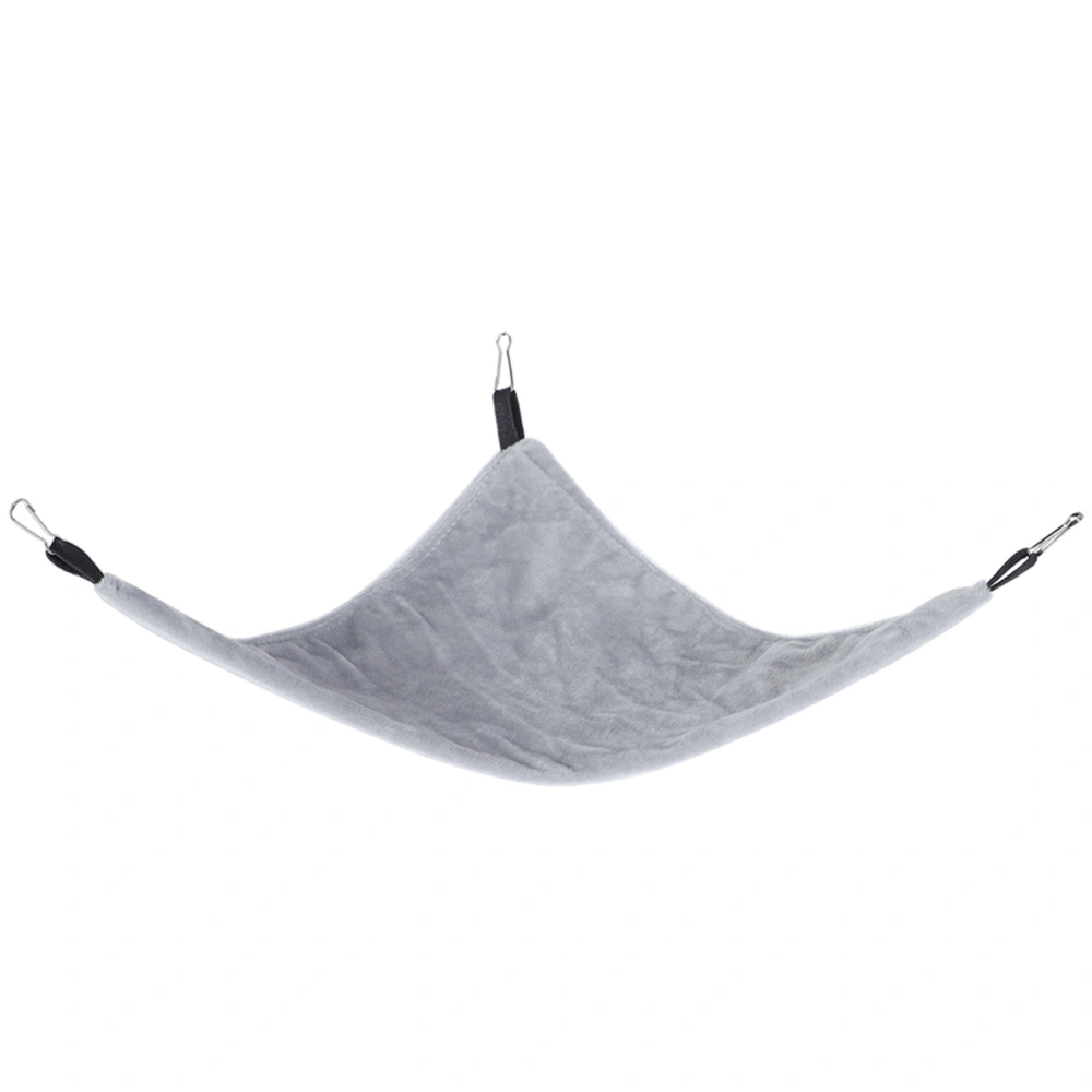 Small Pet Triangle Hammock Hanging Bed for Squirrel Hamster Sugar Glider Guinea Pig(gray)