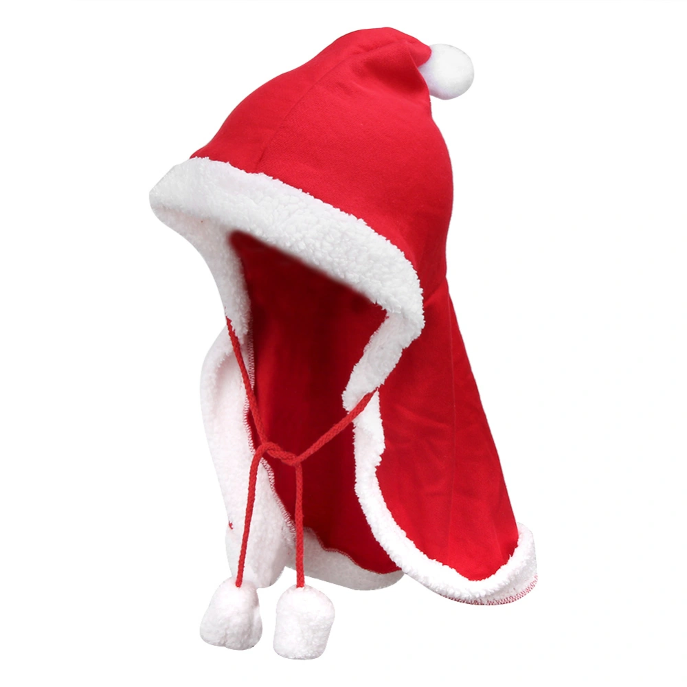 Cute Pet Christmas Clothes Cloak Red Hat Festival Shawl Costume Supplies for Cats Dogs(L)