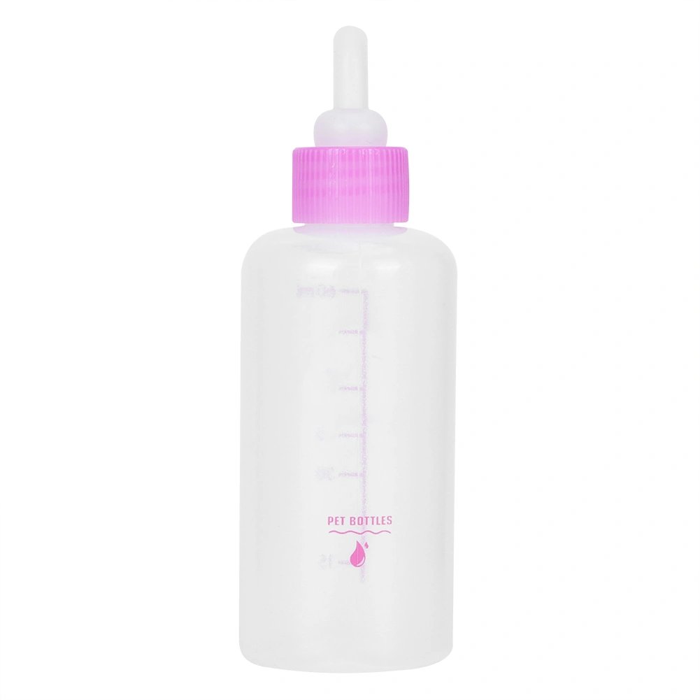 6PCS/ Set 60ml Pet Puppy Kitten Feeding Bottle Small Dog Cat Milk Nursing Care Kit (Pink)