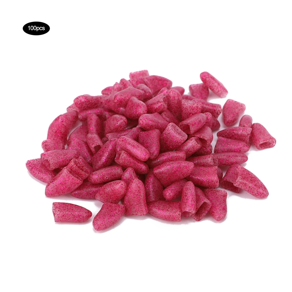 100PCS Pet Dog Soft PVC Nail Cover Paw Claw Cap Wrap Grooming Accessory (Crystal Pink S)