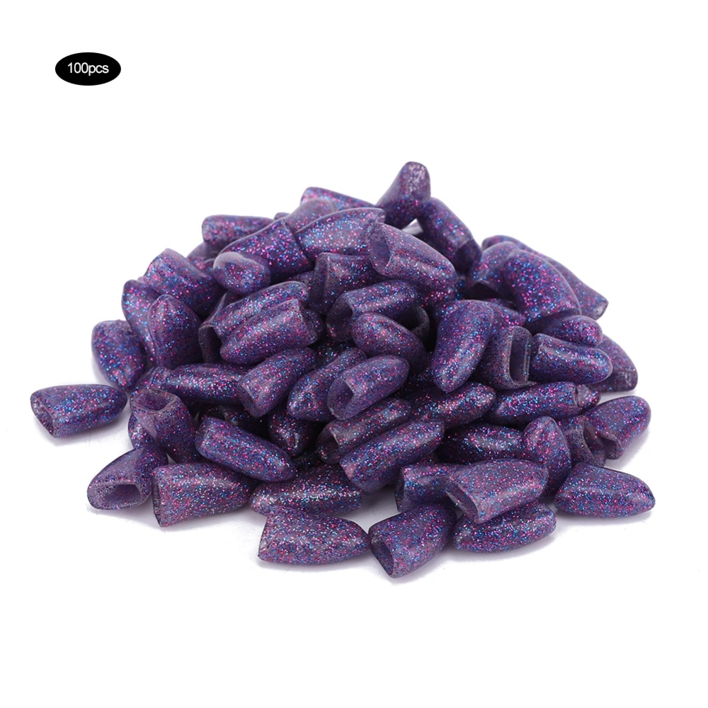 100PCS Pet Dog Soft PVC Nail Cover Paw Claw Cap Wrap Grooming Accessory (Crystal Violet L)