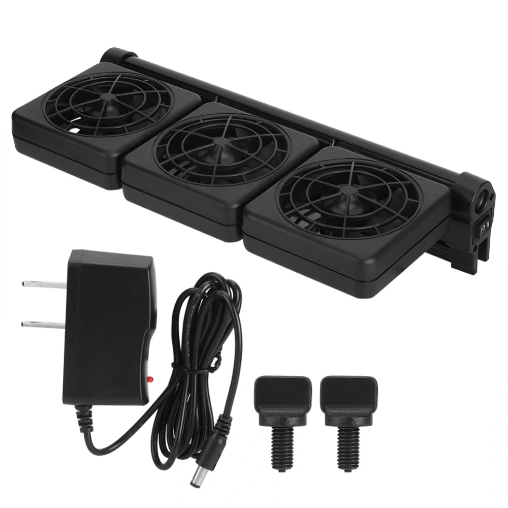 Mini Triple Head Adjustable Fish Tank Aquarium Cooling Fan Hang On Chiller 100-240V (US Plug)