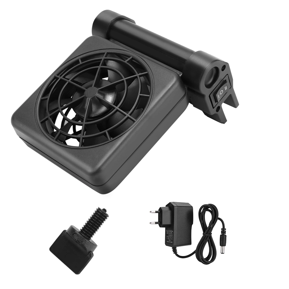 Mini Single Head Adjustable Fish Tank Aquarium Cooling Fan Hang On Chiller 100-240V (EU Plug)