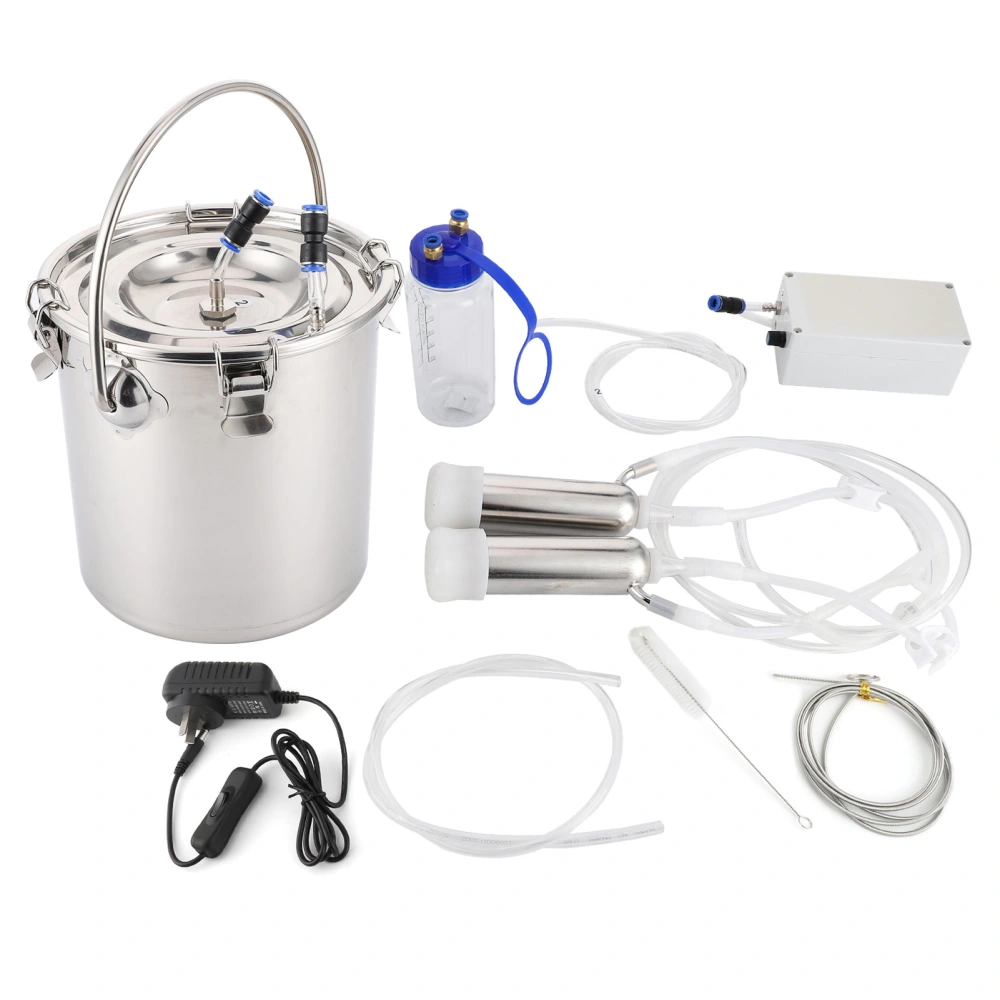 5L Stainless Steel Electric Milking Machine Cow Milker Vacuum Pump(cow AU)